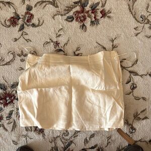 Reformation Beige Linen Skirt